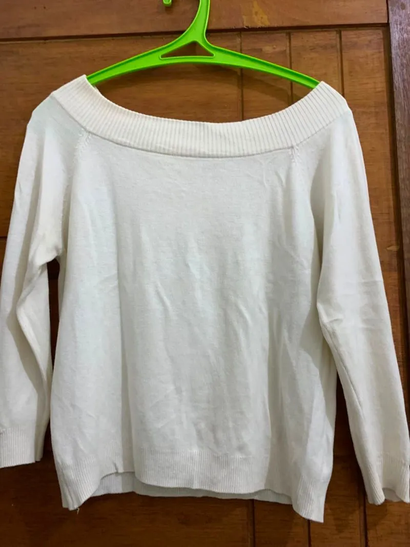 Off shoulder sabrina sweater photo 1