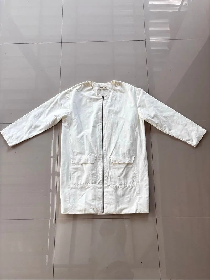Outer Panjang Putih Minimalis | Longline Jacket | Korean Sty photo 1
