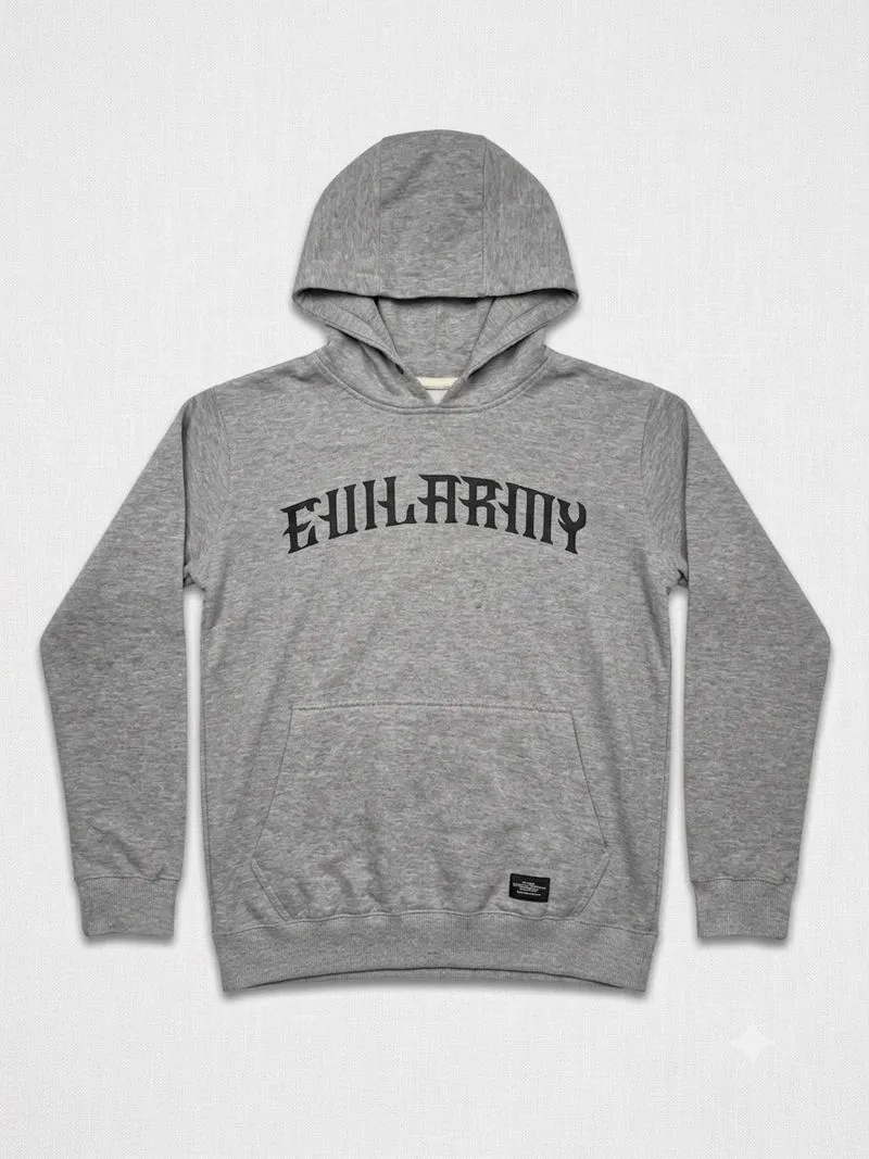 HOODIE EVIL ARMY GREY MISTY STREETWEAR photo 1