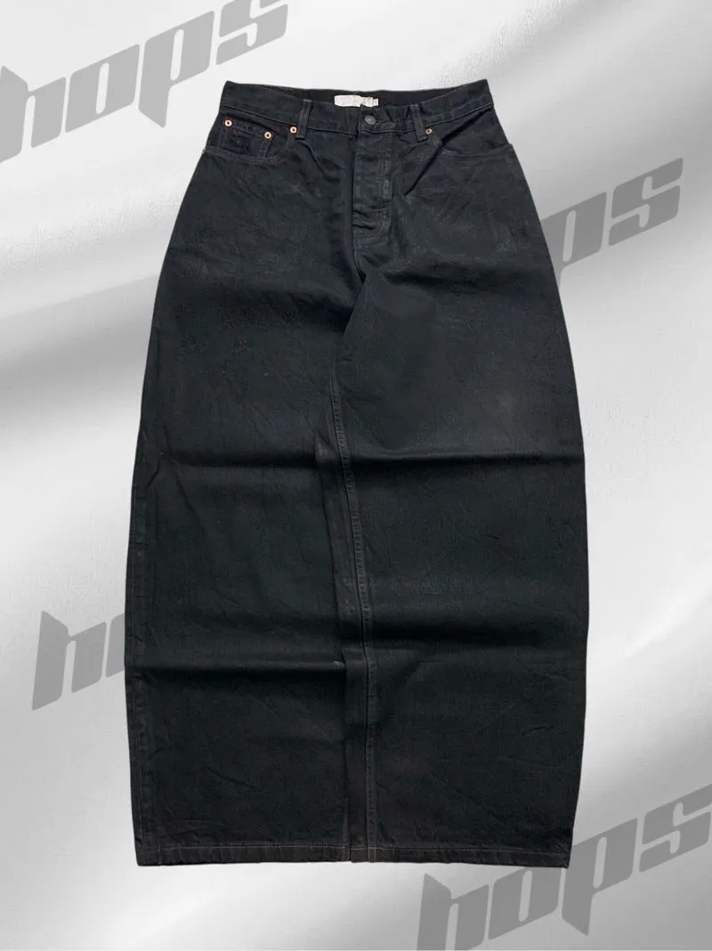 William Look Black Leather Baggy Pants photo 1