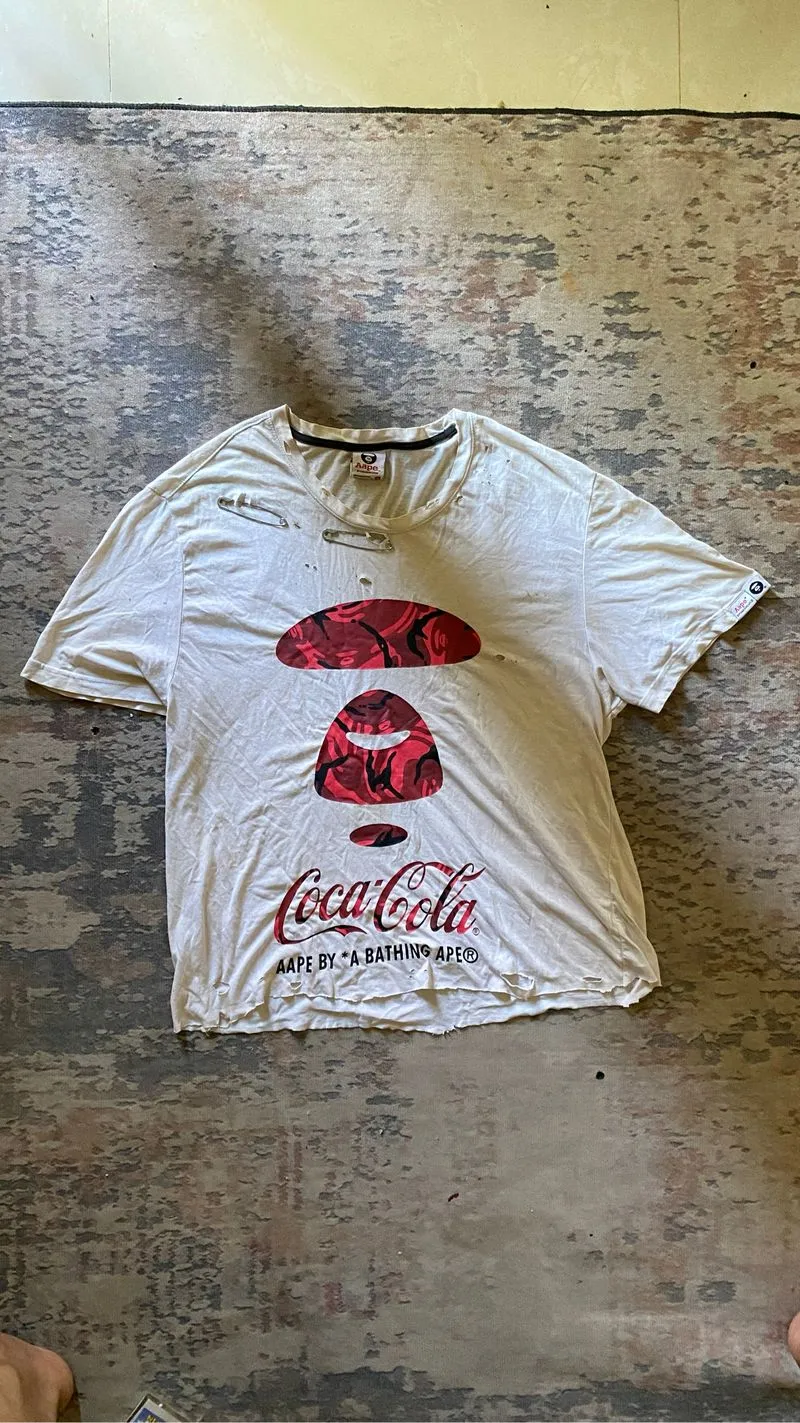 BapeXcocca colla white tee photo 1