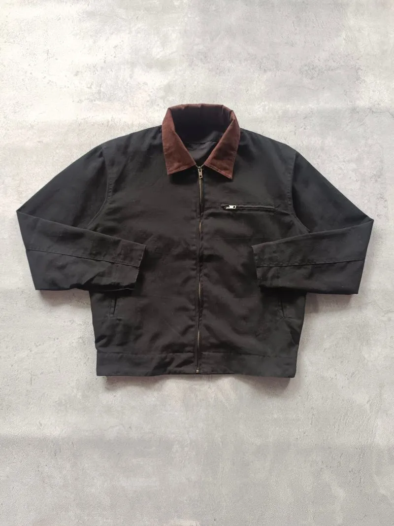 Work Jacket Harrington Cotton Canvas Collar Casual Boxy Fit photo 1