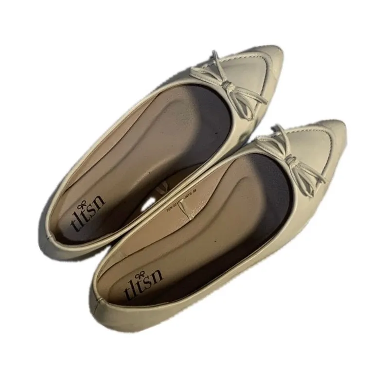 Luxury Fairy Flat Wanita cream tan photo 1