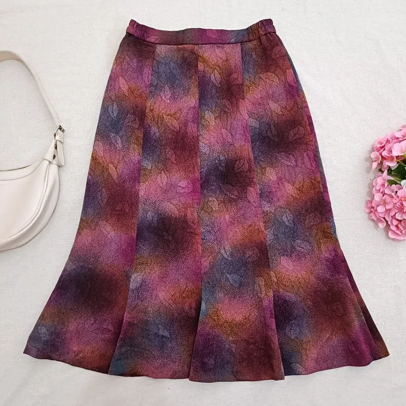 Fairy Floral Emboss Midi Skirt Purple Mauve Berfuring Japan photo 1