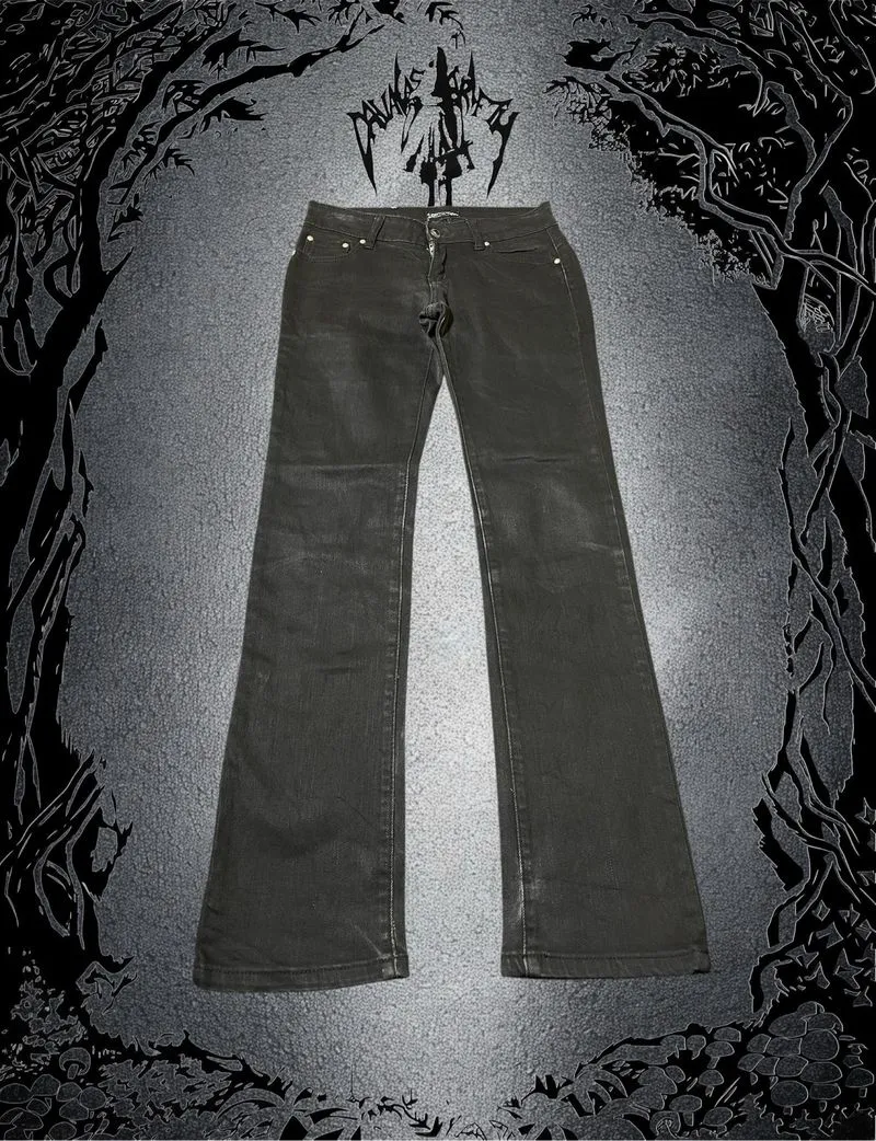 ✮ Straight Jeans Black Lowwaist Embroidered Back Pocket  photo 1