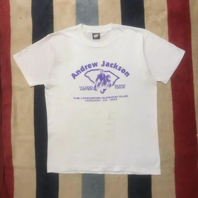 Vintage 90s Andrew Jackson Road Race Single Stitch Boxy Tee photo 1