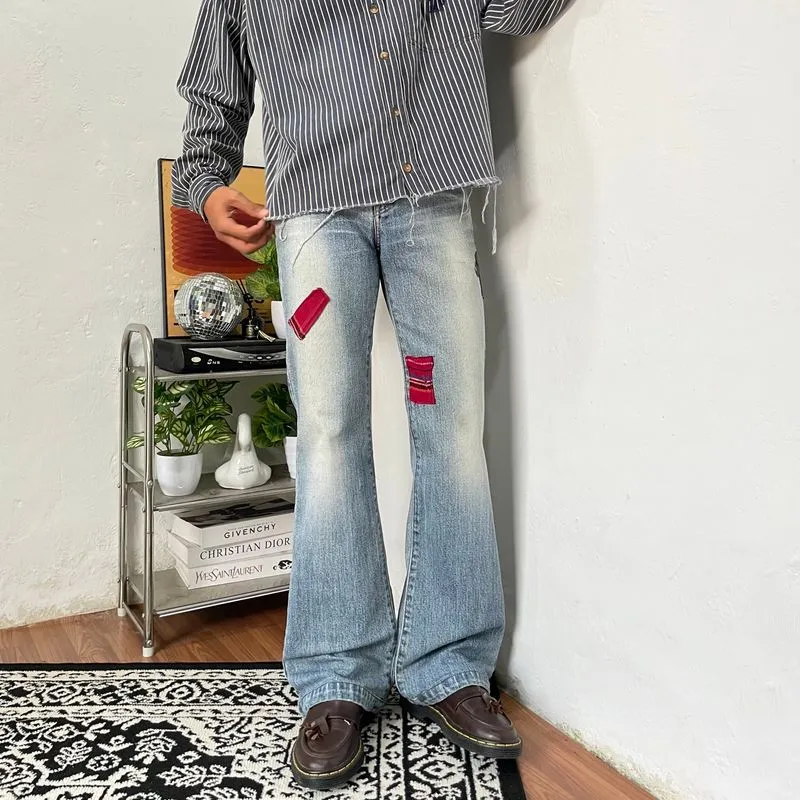 Flared blue washed Goth Emo bootcut photo 1