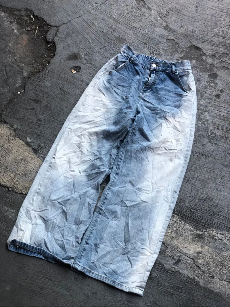 Blue faded baggy jeans photo 1