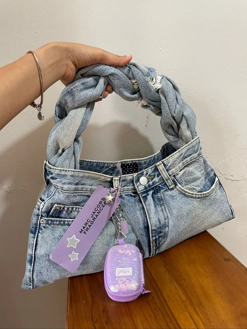 REWORKED BAG FROM JEANS (tas denim tote bag) photo 1