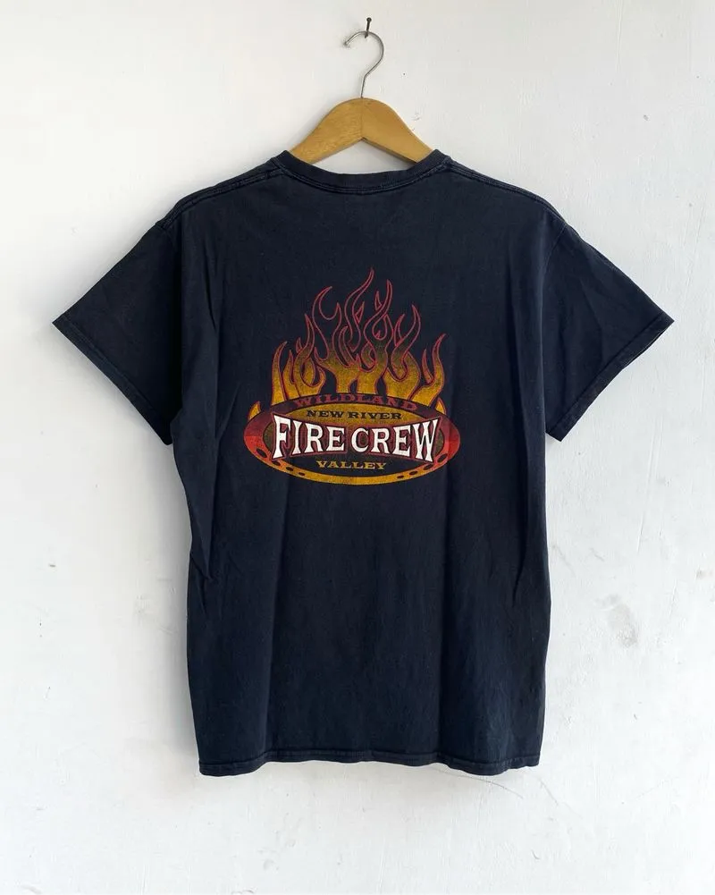 Gildan Wild Land Fire Crew Valley USA Tshirts Mens Tee Black photo 1