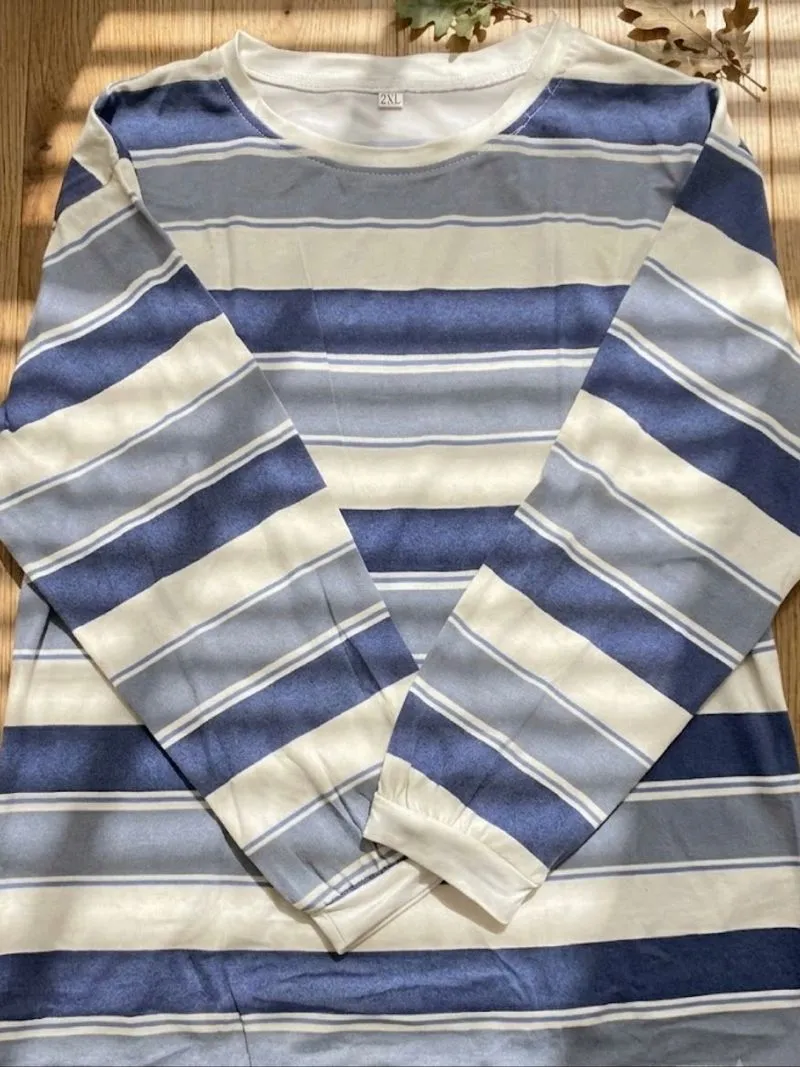 kaos lengan panjang stripes photo 1