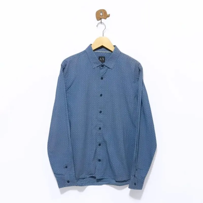 Armani Exchange Men's AX Shirt With All-Over Micro Pattern O photo 1