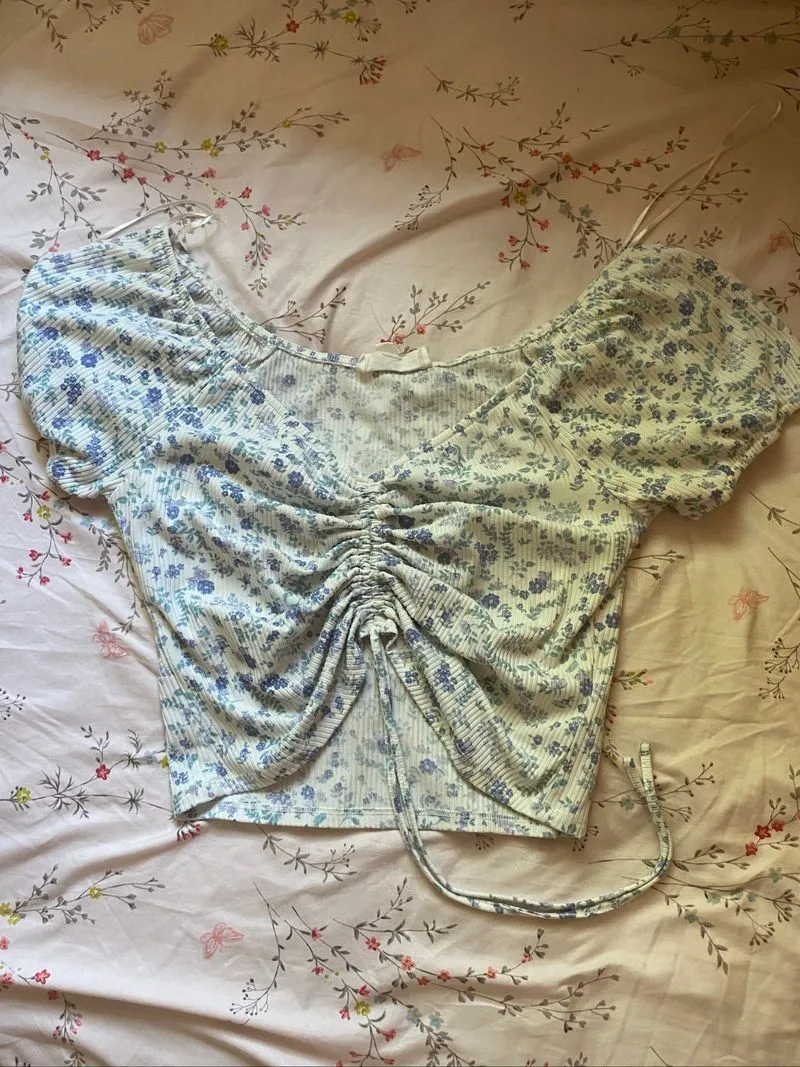 floral scrunch top photo 1