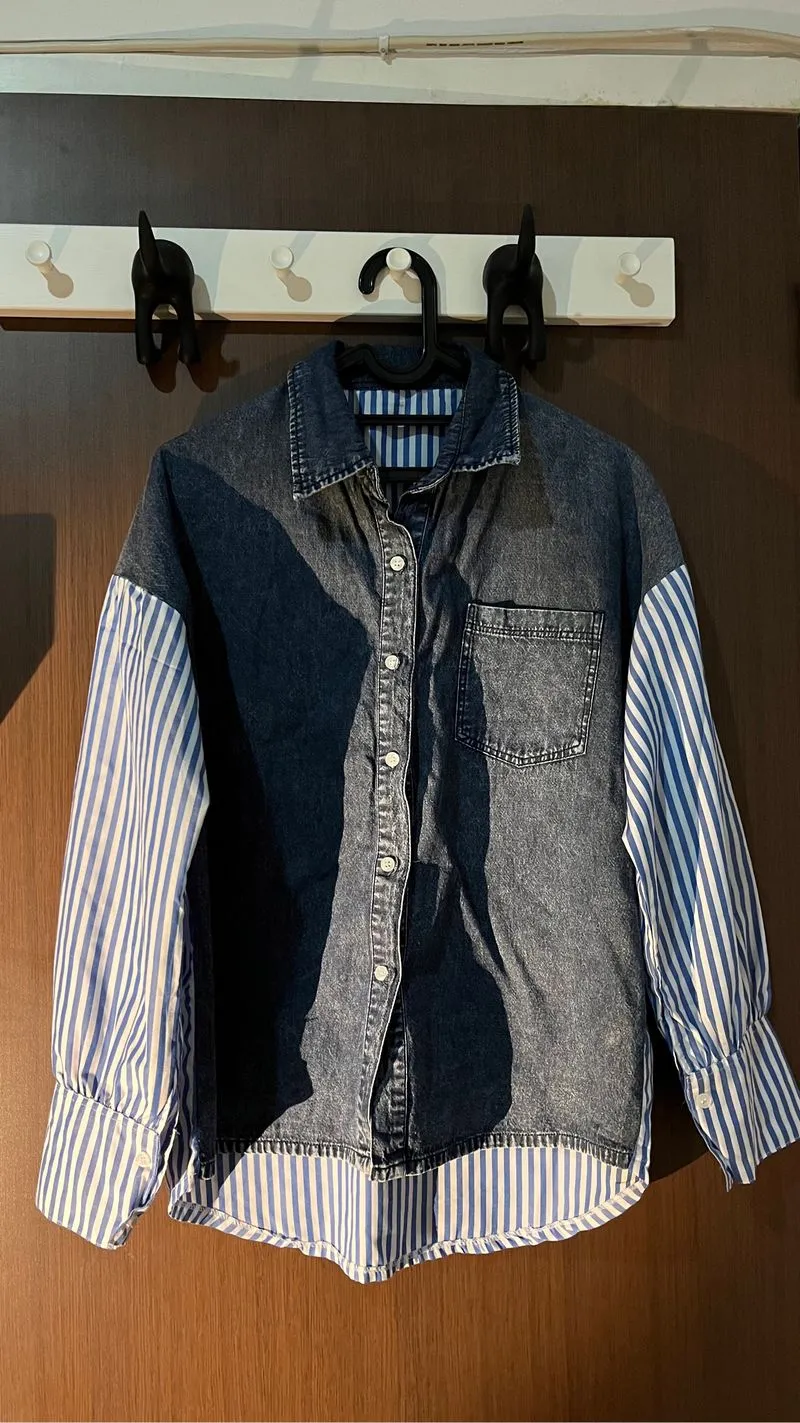 Kemeja Denim & Stripes Biru photo 1