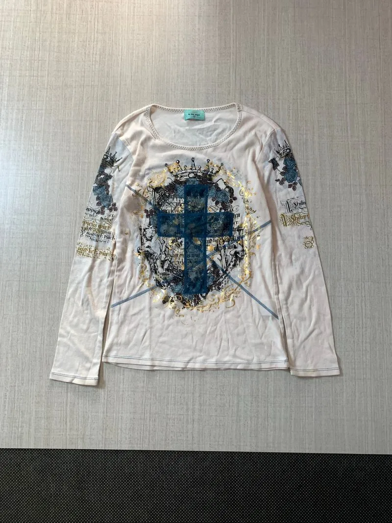 2000s japanese archive Y2K poem long sleeve  photo 1