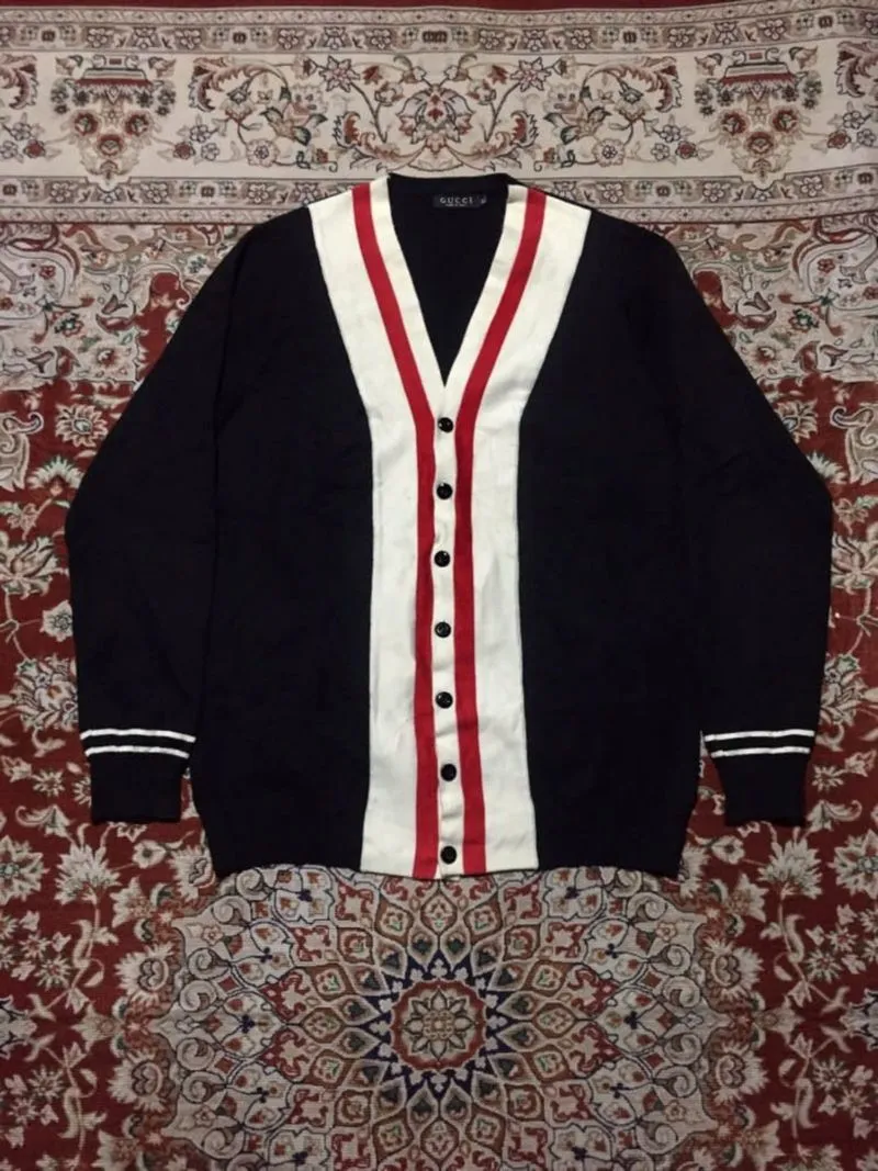 Gucci cardigan black list white photo 1