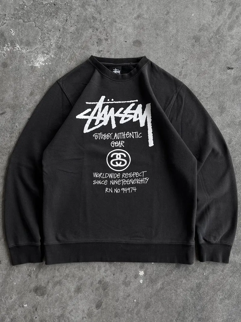 Stussy Streetwear Y2K Sweatshirt Pria black photo 1