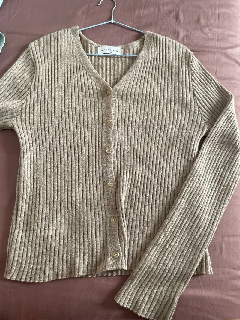 cardigan lidi coklat  photo 1