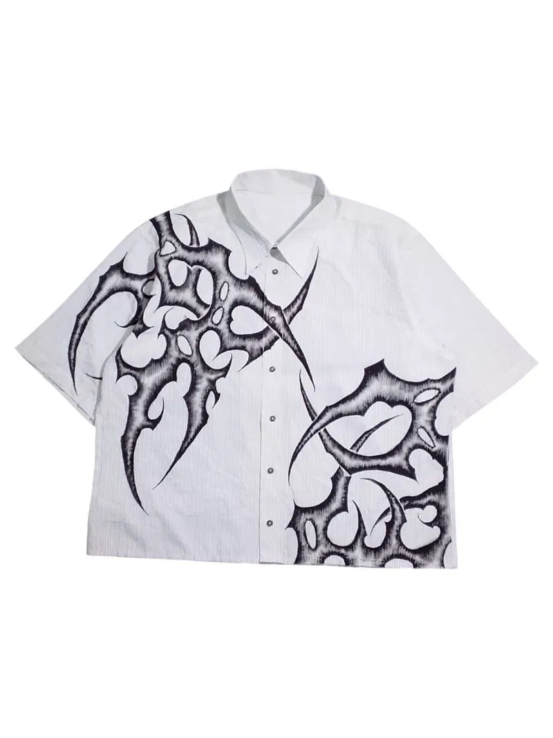 BOXY SHIRT SALUR HANDMADE PAINTED TRIBAL CYBERSIGILISM photo 1