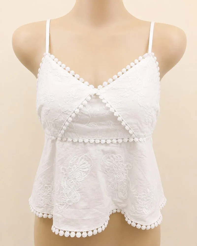 🤍 SHEIN Boho Embroidery Cami Top Open Back | Bordir Floral  photo 1