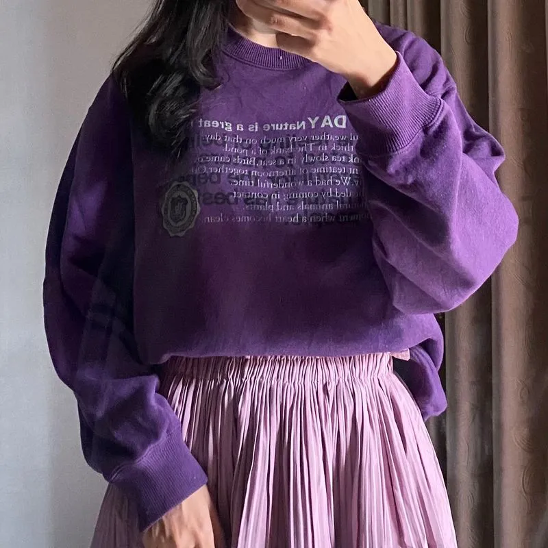 Streetwear Casual Sweater Wanita purple photo 1