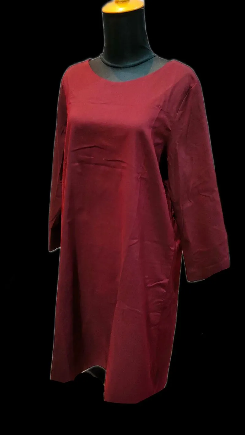 Minimalist Blouse Wanita burgundy photo 1
