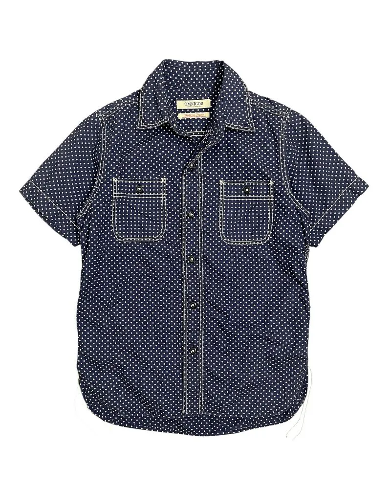 RARE! OMNIGOD Japan Sample Chain Stitch Indigo Shirt photo 1