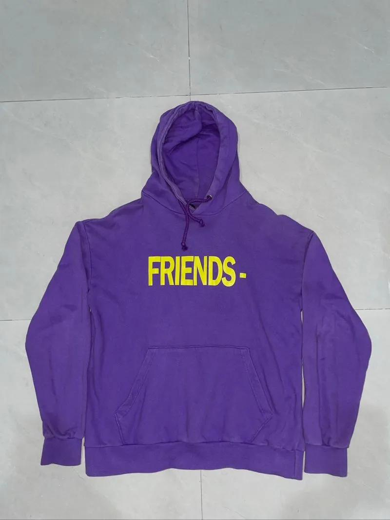 VLONE FRIEND Hoodie Purple Yellow photo 1