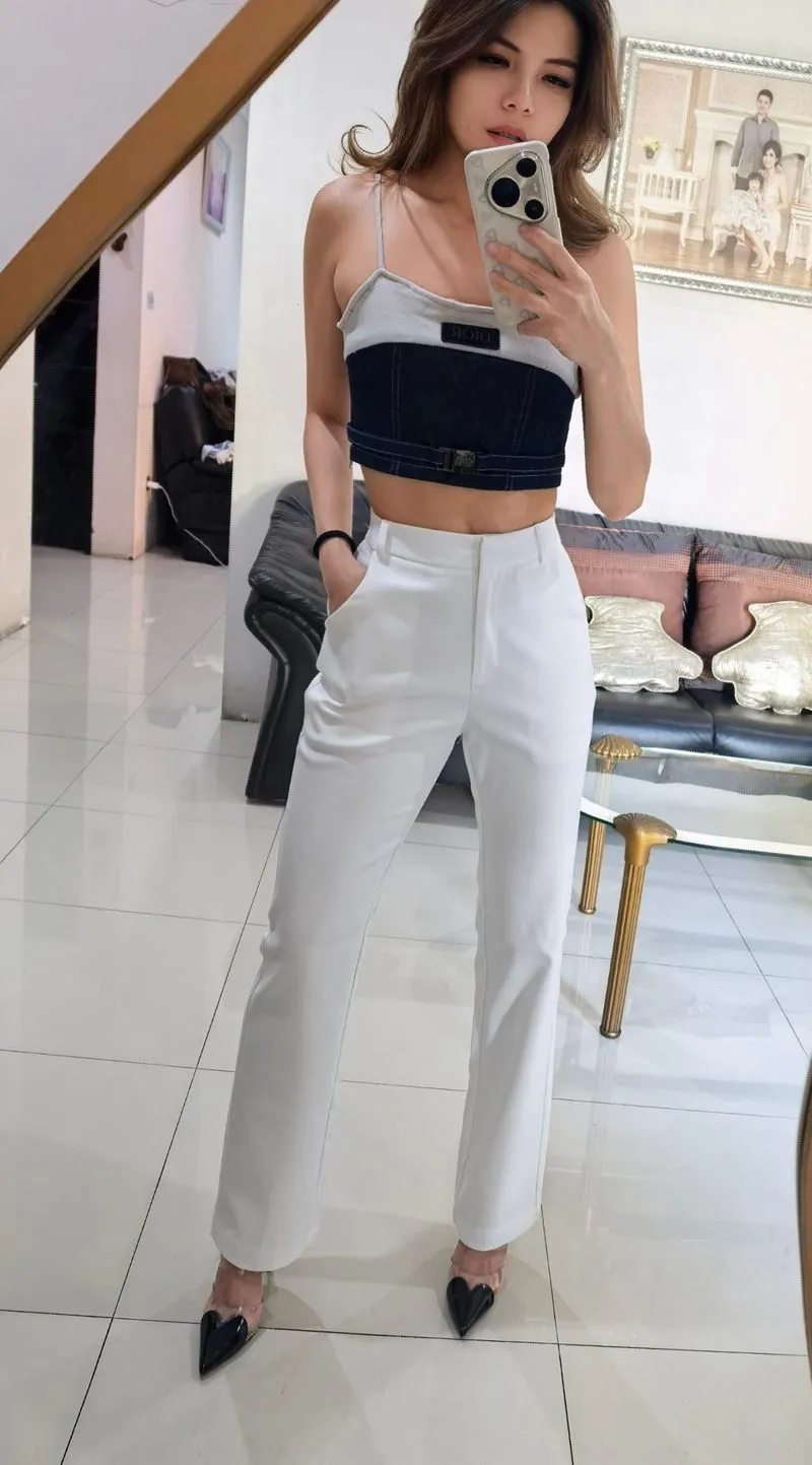 Pants white cutting bagus photo 1