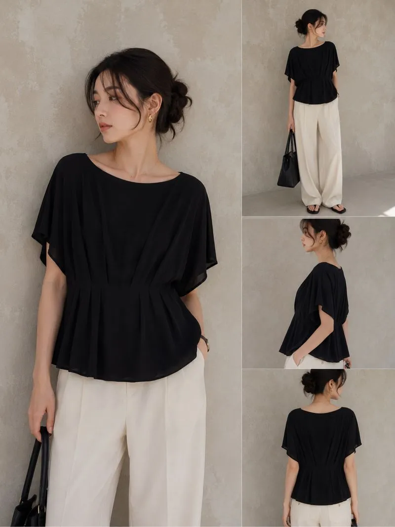 Marni Black Draped Waist Viscose Blouse photo 1