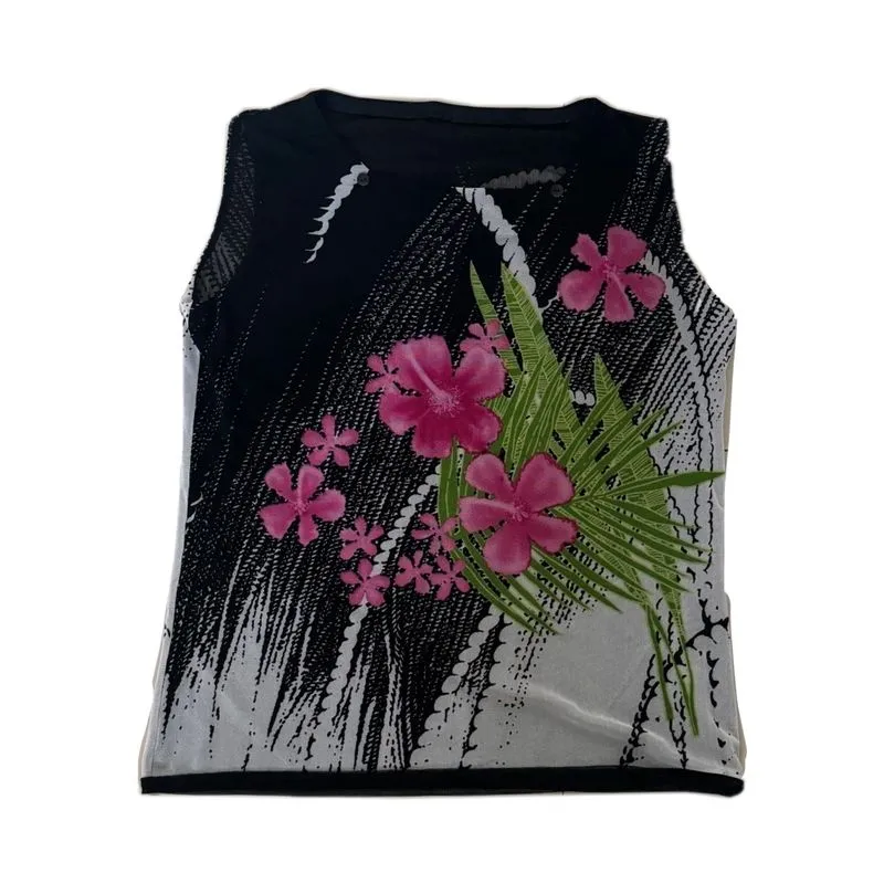 Vintage Blouse Wanita white black photo 1