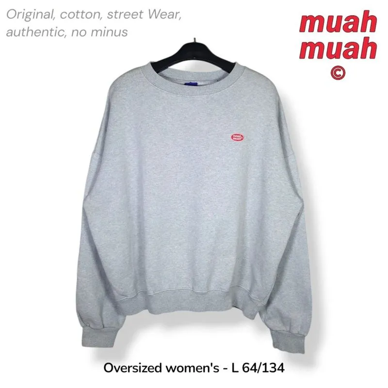 muah muah Oversized Sweater Wanita Size L Original Cotton photo 1