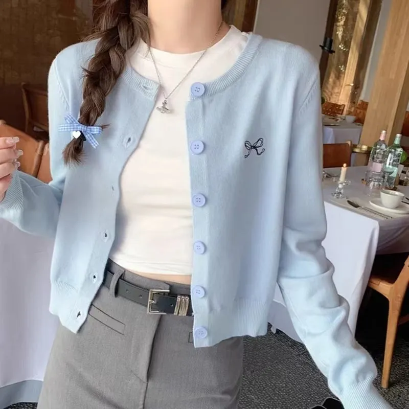 Cardigan crop baby blue photo 1