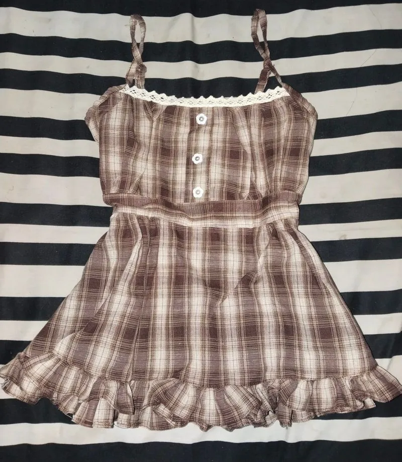 [PRELOVED] Babydoll Plaid Tank Top photo 1