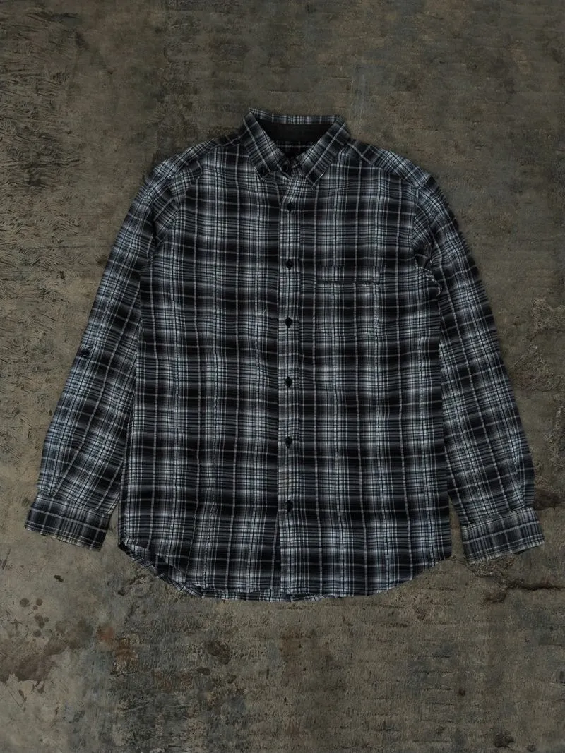 Minimalist Formal shirt Pria black gray photo 1
