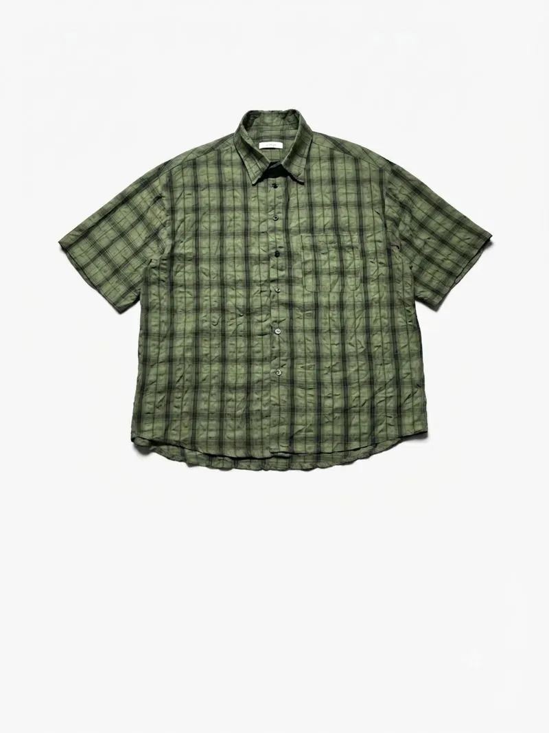 Unbon tartan check short sleeve shirt oversized photo 1