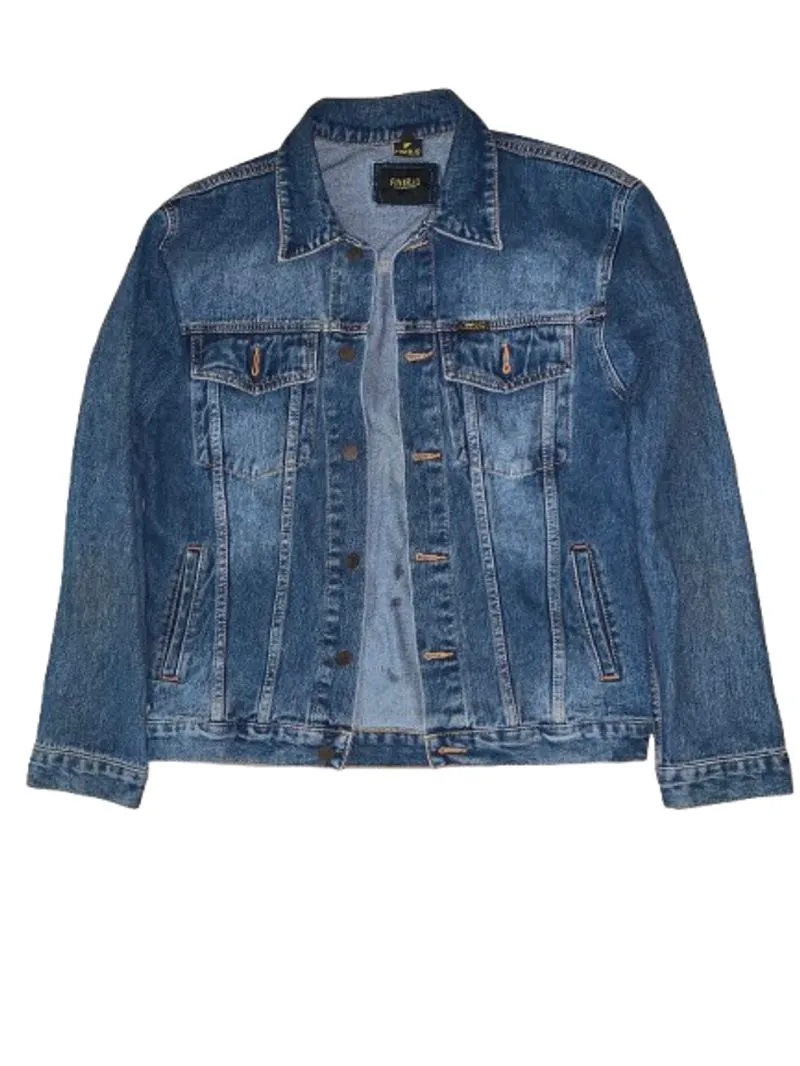 Streetwear Casual Denim jacket Pria navy blue photo 1