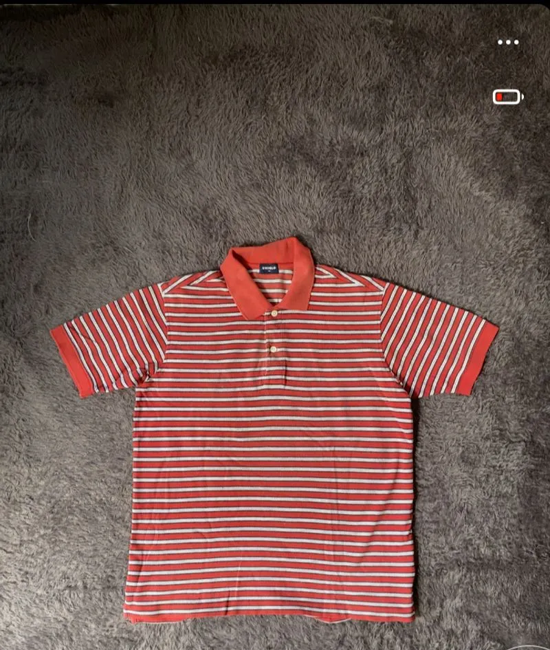 Uniqlo Casual Polo shirt Pria white red photo 1