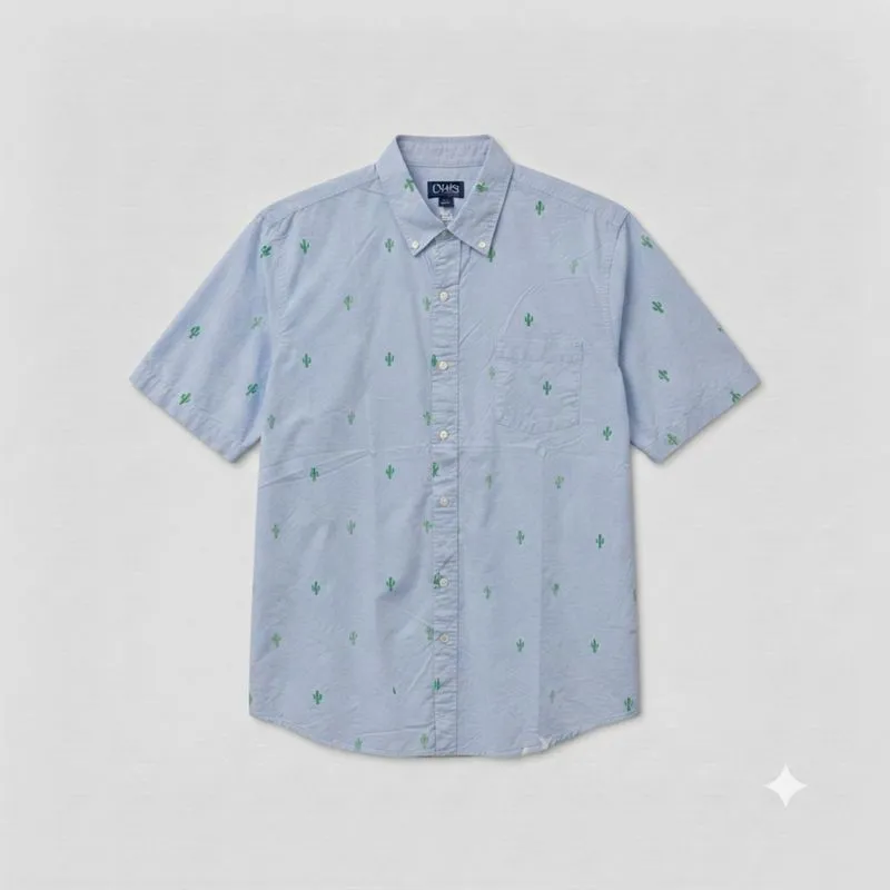 CHAPS Ralph Lauren Eimbordery Cactus Pocket Casual Shirt photo 1