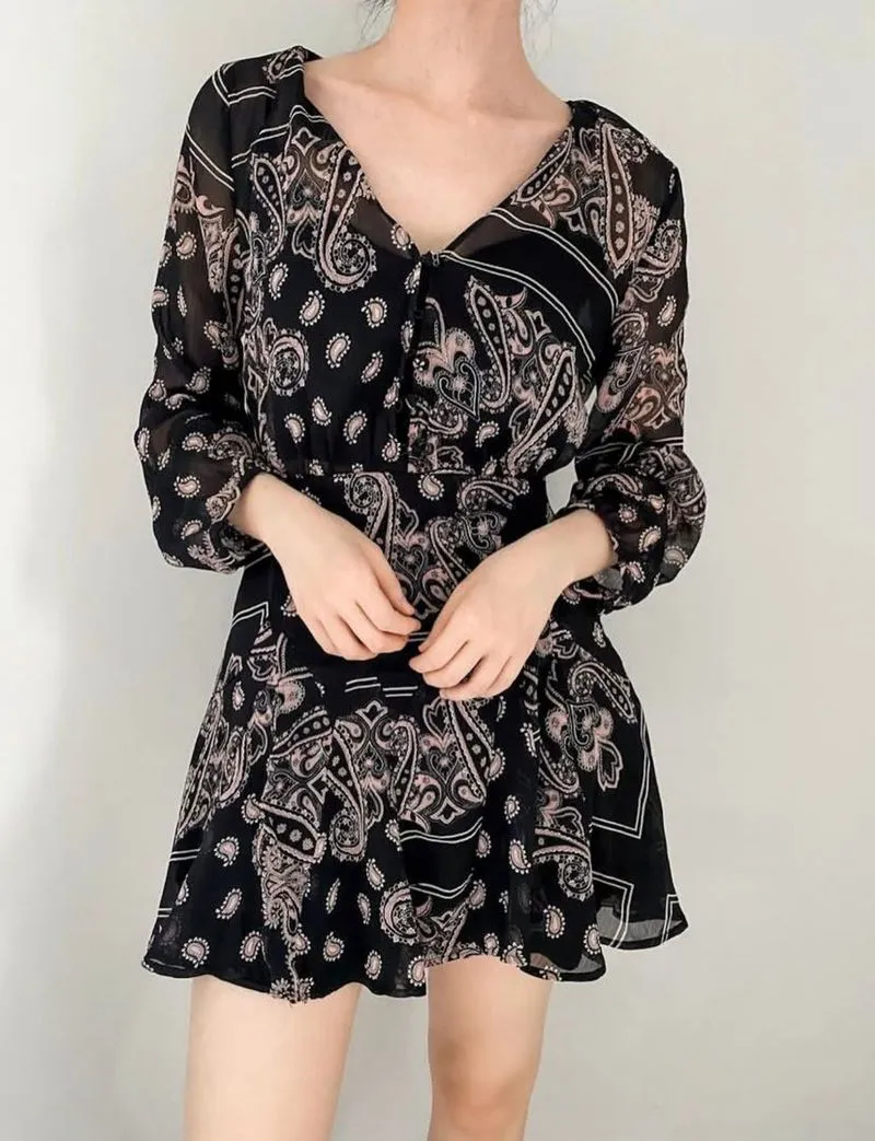 Zara Printed Mini Dress photo 1