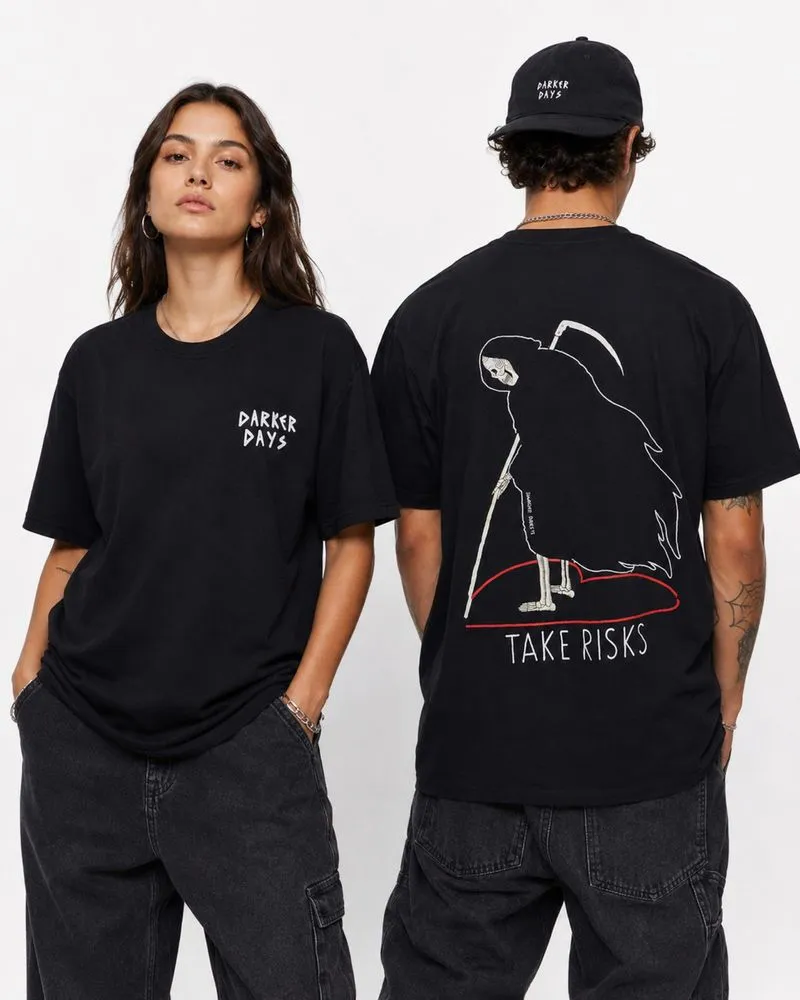 Threadless x Darker Days "Take Risks" Graphic Tee L photo 1
