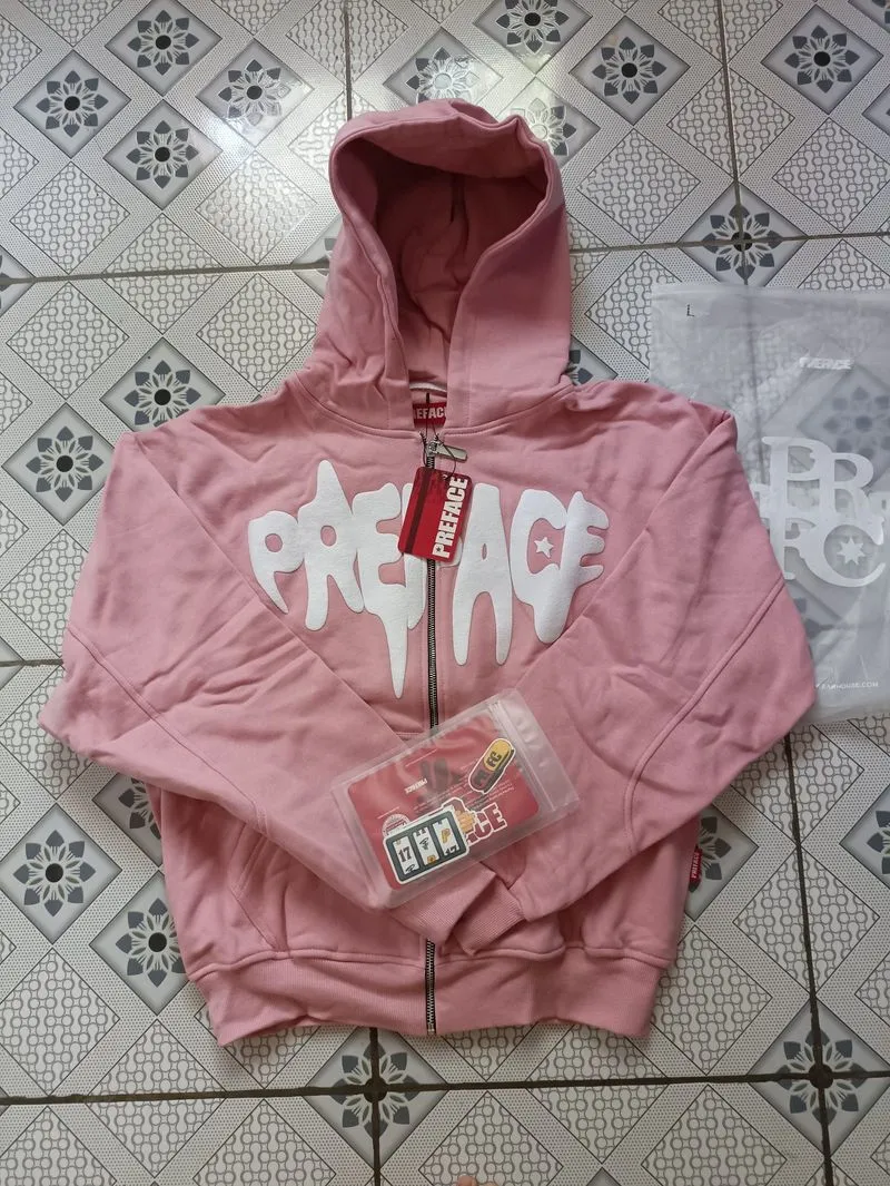 PREFACE Signature Zip Hoodie Pink photo 1