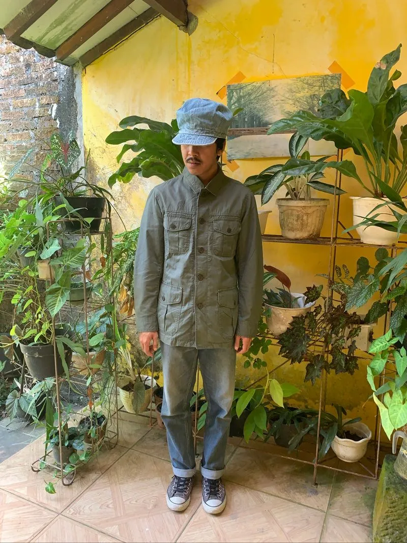 UNIQLO PARKA OUTER JACKET GREEN ARMY MULTI POCKET photo 1