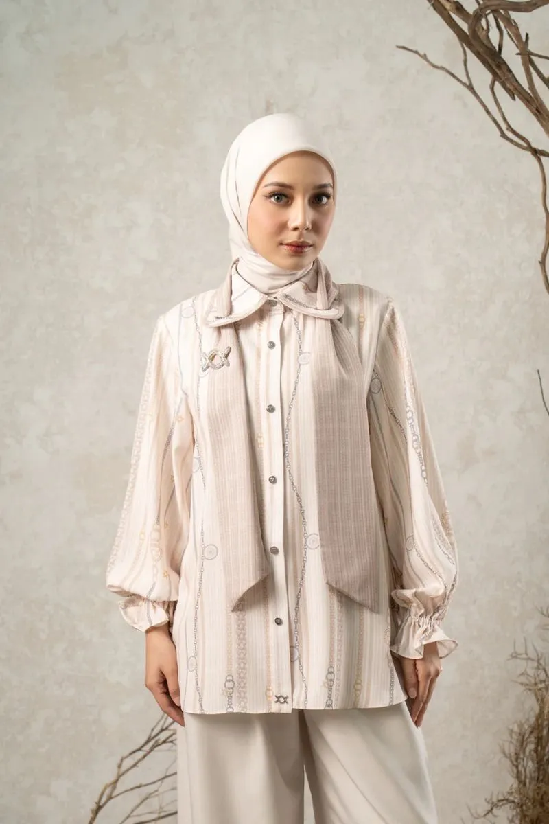 SALE Manika Shirt Almond Glint M Wearing Klamby NEW (Ziplock photo 1