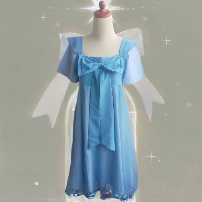 dress blue manis sweet biru kawaii ribbon lucu cute imut photo 1