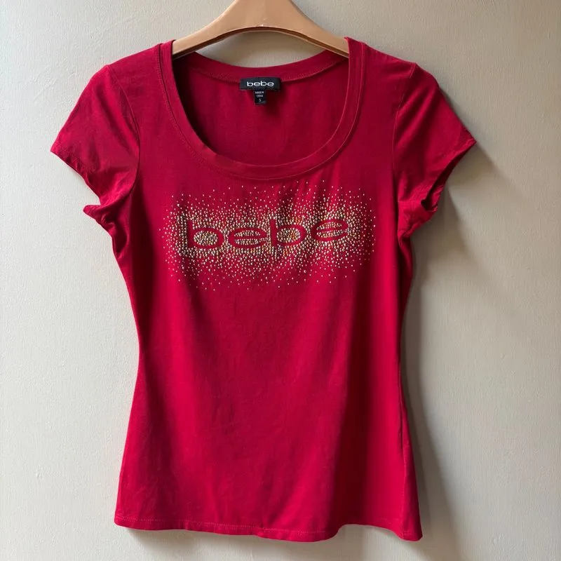 Y2K Bebe USA Red tee  photo 1