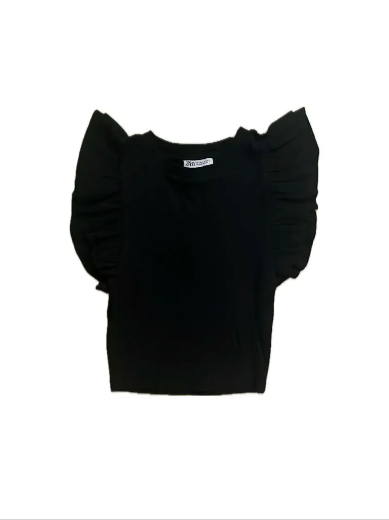 ZARA Ruffled Sleeve Top photo 1