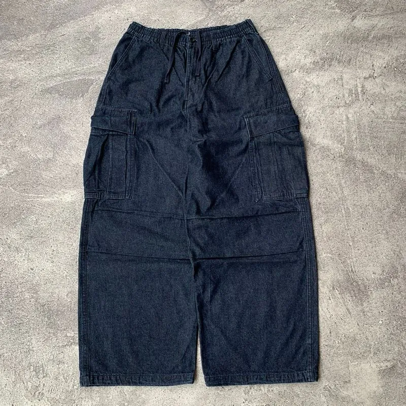 Gu Super Wide Cargo Balloon Denim Pants photo 1