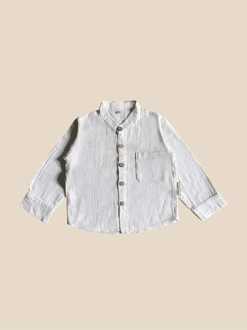 Danum baby textured long sleeve shirt kemeja anak kids tekst photo 1