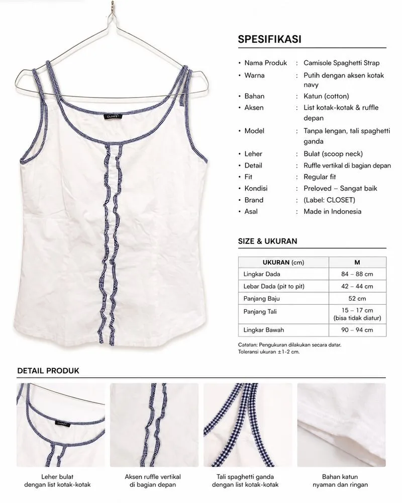 Camisole Spaghetti Strap Navy photo 1